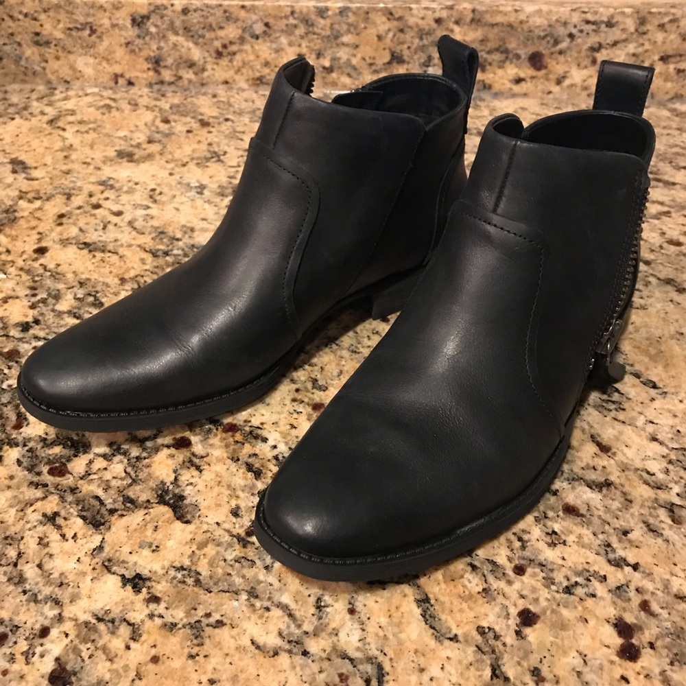 UGG Classic Black Leather Booties